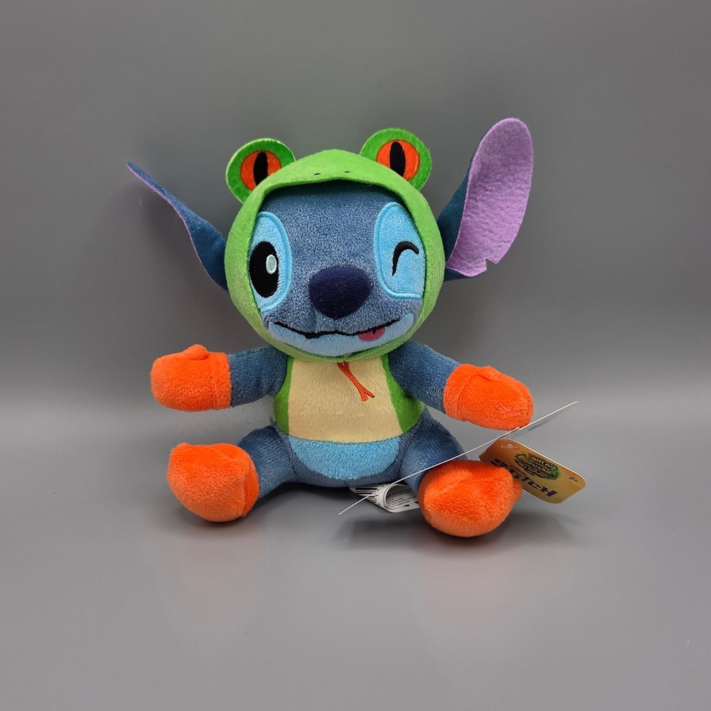 Disney Stitch Goes Wild Frog Costume Plush Blue Green Orange 8 Inch NWT